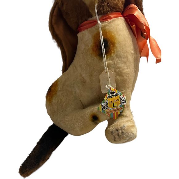 Rare Vintage La Mar Basset Hound Dog Flocked Plush Realistic Stuffed Animal HTF - Picture 4 of 16